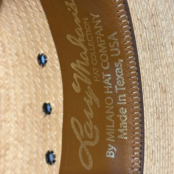 Larry Mahan's Straw Western Cowboy Hat by Milano Size 6 7/8 Made in USA - Picture 7 of 12